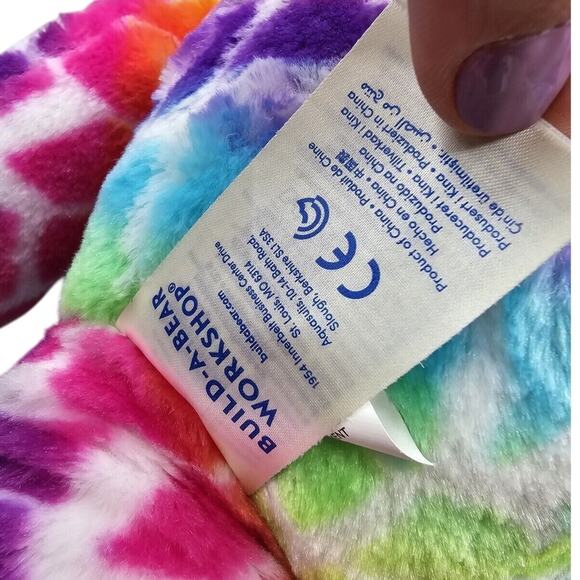 Build A Bear Rainbow Cheetah Plush Leopard Lisa Frank Colors 17” - Picture 3 of 3